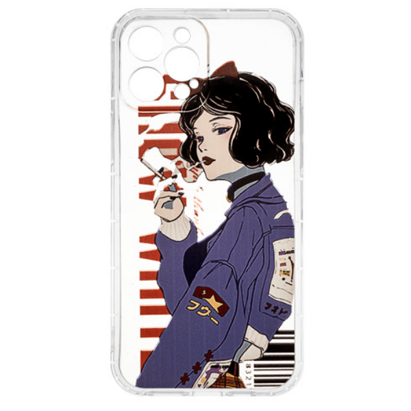 фото Чехол для iphone 12 pro max tpu tide case, прозрачный с рисунком girl nobrand