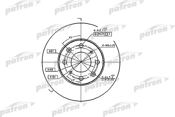 Тормозной диск PATRON комплект 1 шт. PBD1807