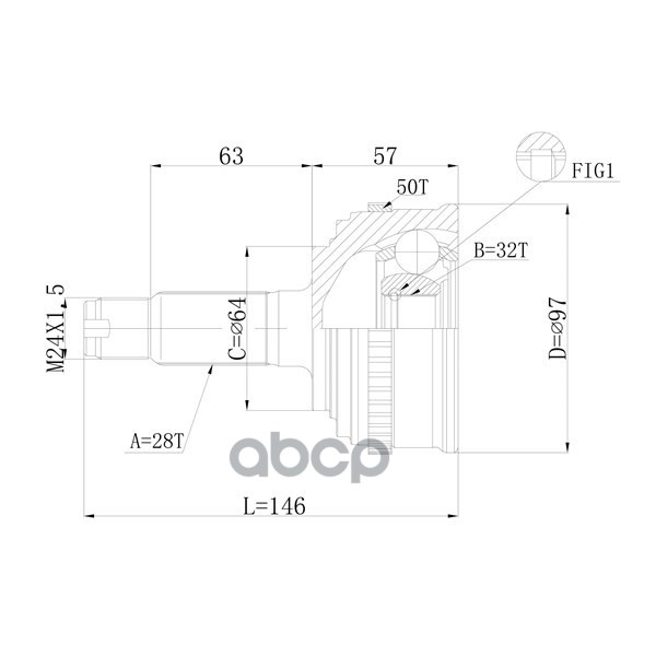 Шрус Привода Double Force, С Abs DOUBLE FORCE арт. DFCV033