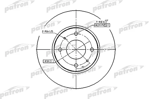 

Диск Тормозной Передн Mitsubishi: Carisma 97-06;Carisma Седан 97-06; Volvo: S40 I 95-03;V4