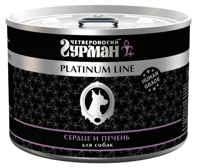 

Консервы для собак Четвероногий Гурман Platinum Line Сердце и печень, 6 шт по 525 г