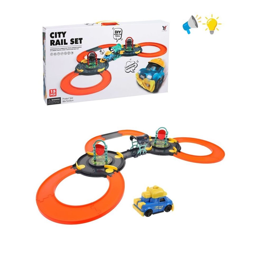 

Автотрек Наша Игрушка City Rail Set 2066-2, 15 деталей-предметов, в коробке, Разноцветный