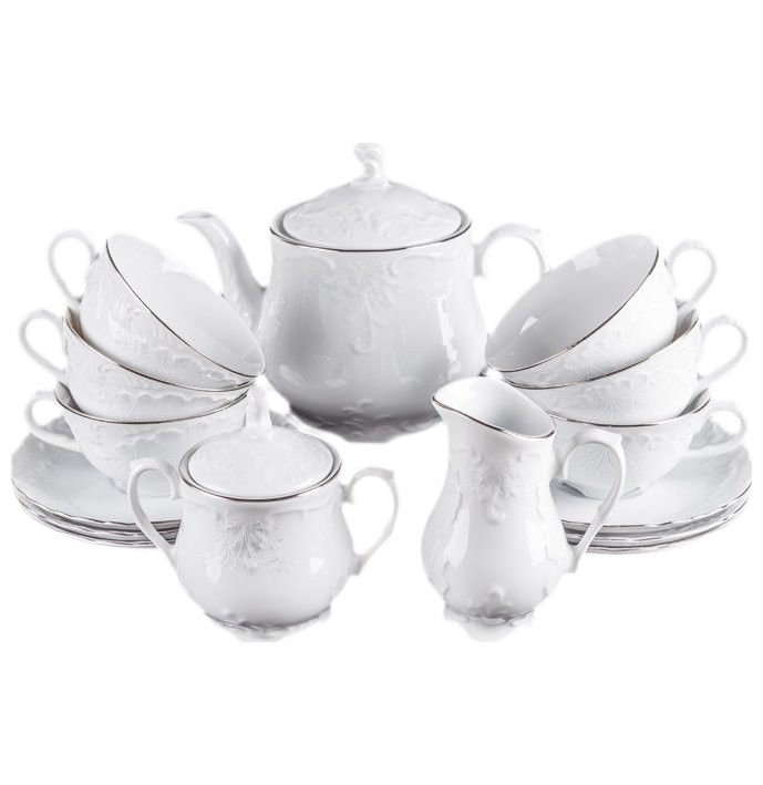 

Чайный сервиз Cmielow Рококо Платиновый узор на 6 персон 15 предметов 220 мл 112058