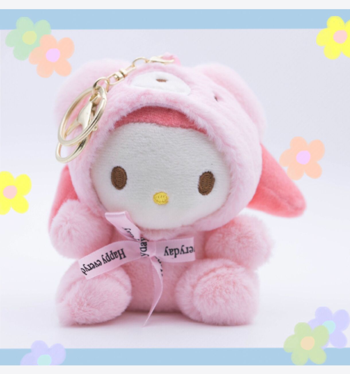 

Мягкая игрушка брелок Hello Kitty розовый 13 см, Белый;розовый, брелок