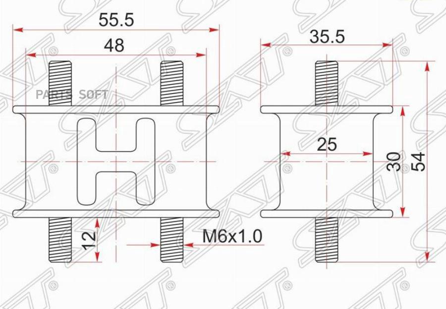 Крепление Глушителя Toyota Land Cruiser/Dyna/Hiace 1Шт SAT ST1756761030