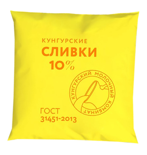 

Сливки Кунгурский МК питьевые пастеризованные 10% 400 мл