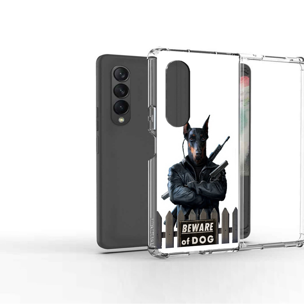 

Чехол MyPads Tocco для Samsung Galaxy Z Fold 3 доберман, Прозрачный, Tocco