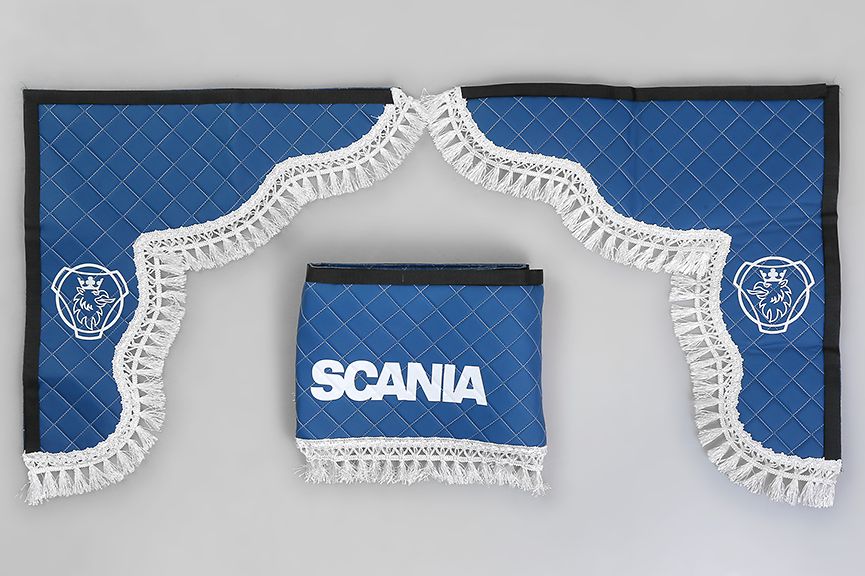 

Ламбрекен SCANIA Синий с белым эко-кожа, Белый;синий