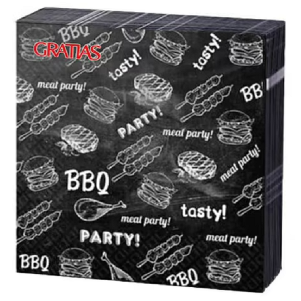 фото Салфетки бумажные gratias bbq party трехслойные 20 шт