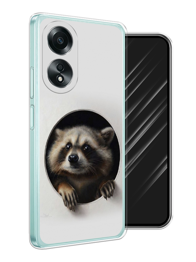 

Чехол Awog на Oppo A58 4G "Любопытный енот", Коричневый;черный;белый, 2514950-1