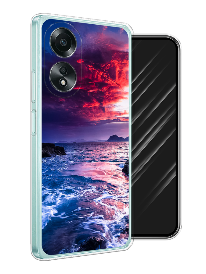 

Чехол Awog на Oppo A58 4G "Волны 1", Розовый;синий, 2514950-1