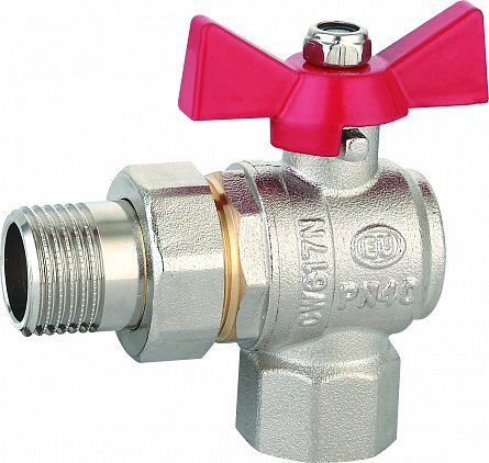 

Кран шаровой латунный Grand угловой с американкой1/2" ВР-НР (Арт.:EU.ST1288030 12)