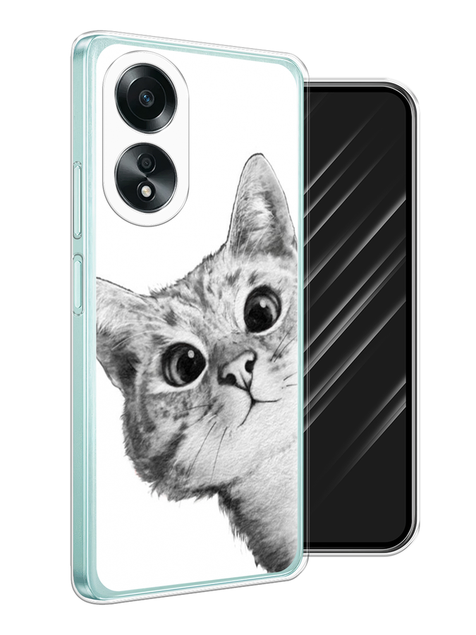 

Чехол Awog на Oppo A58 4G "Кот рисунок черно-белый", Черный, 2514950-1