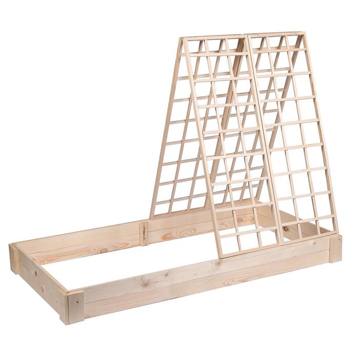 Greengo Грядка деревянная, 200x100x22 см, со шпалерой h = 140 см, Greengo