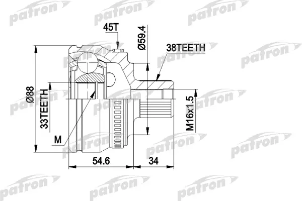 

PATRON ШРУС PATRON PCV1435