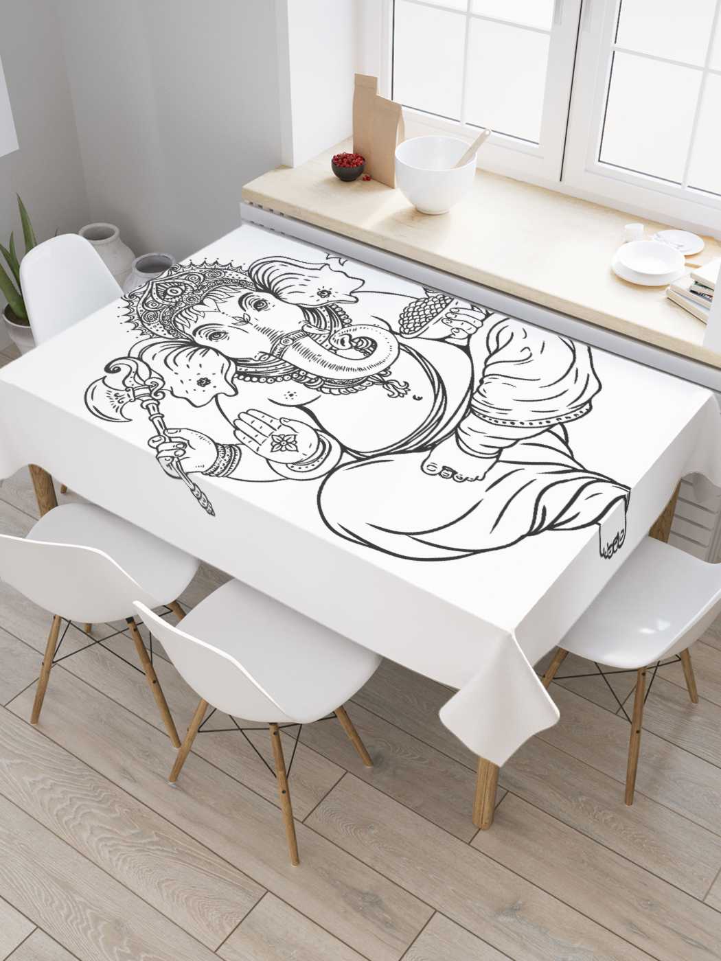 

Скатерть прямоугольная JoyArty "Бог с головой слона" из оксфорда, 180x145 см, Бог с головой слона