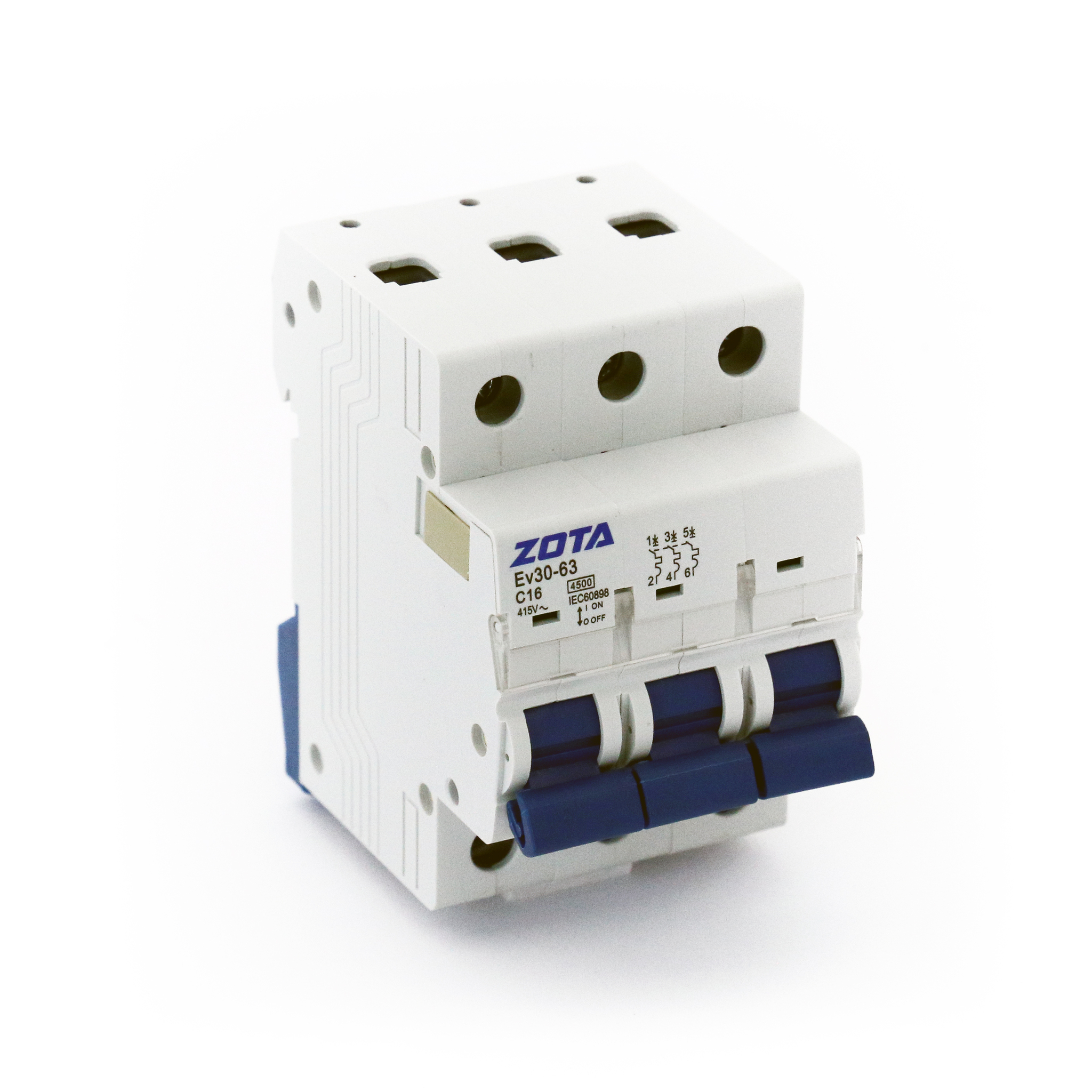 Автоматический выключатель ZOTA Ev30-63 3P 4.5kA 16A C без перемычки / CB3421603416