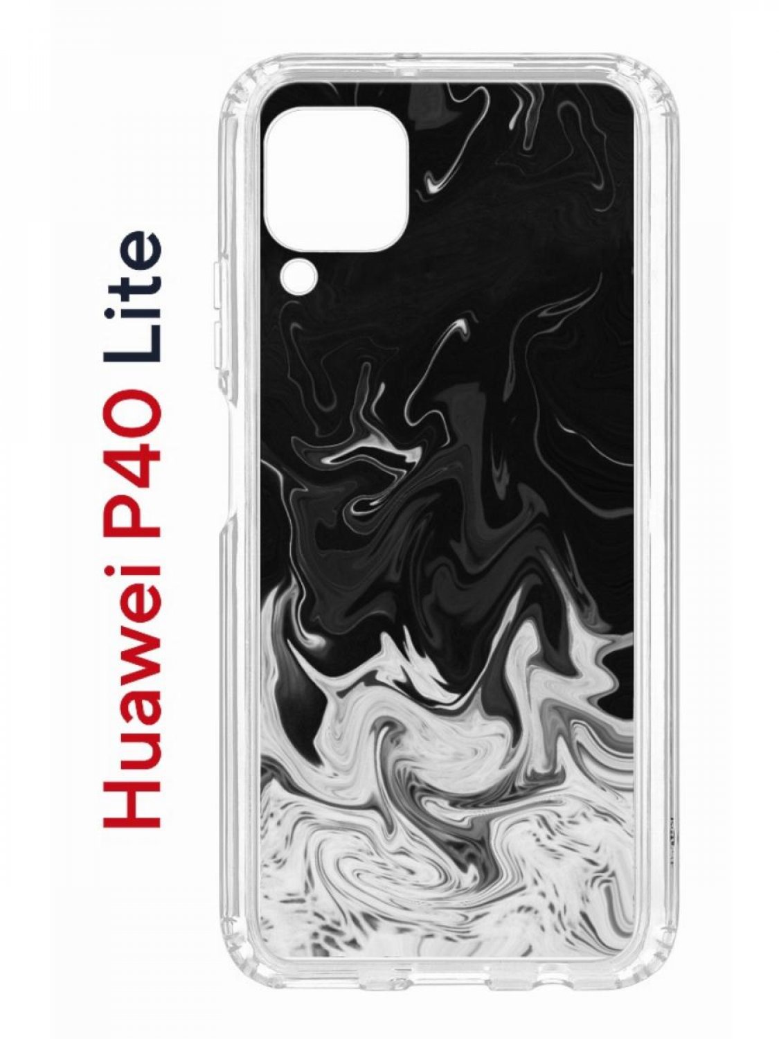 фото Чехол на huawei p40 lite с принтом kruche print разводы краски, противоударный бампер кruче