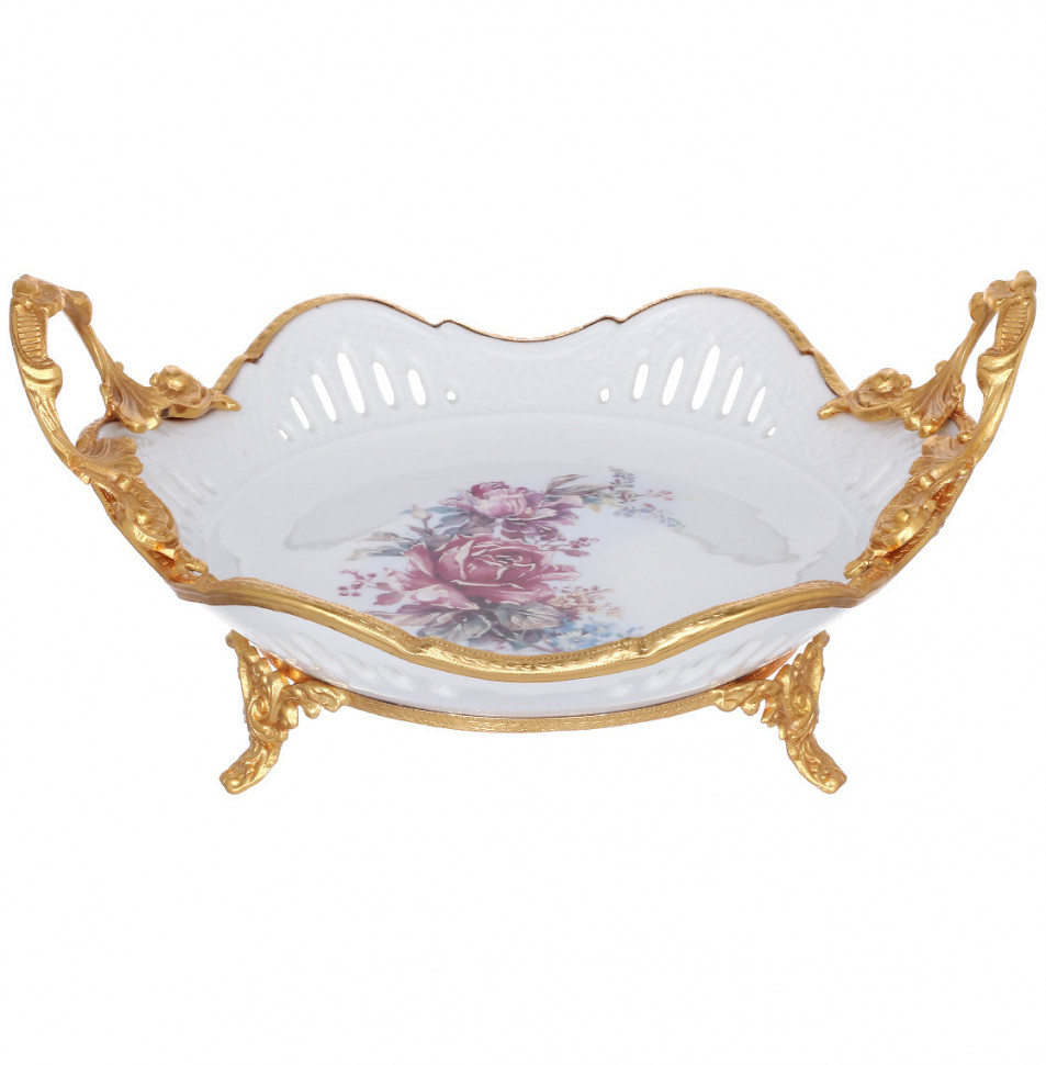 

Конфетница 28 х 23 х 17 см с ручками Limoges "Красный цветок" 290497, Красный цветок