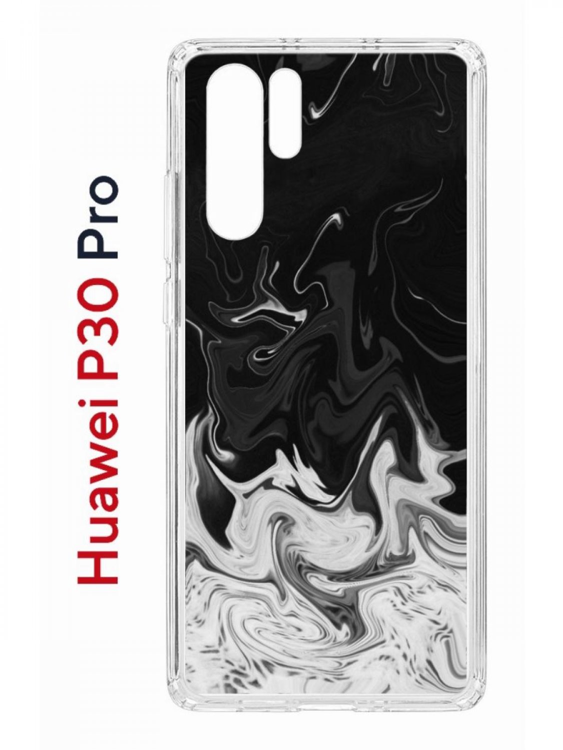 Чехол на Huawei P30 Pro с принтом Kruche Print Разводы краски, противоударный бампер