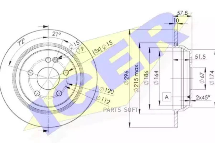 

Диск тормозной задний MB W639 ICER 78BD0416-2