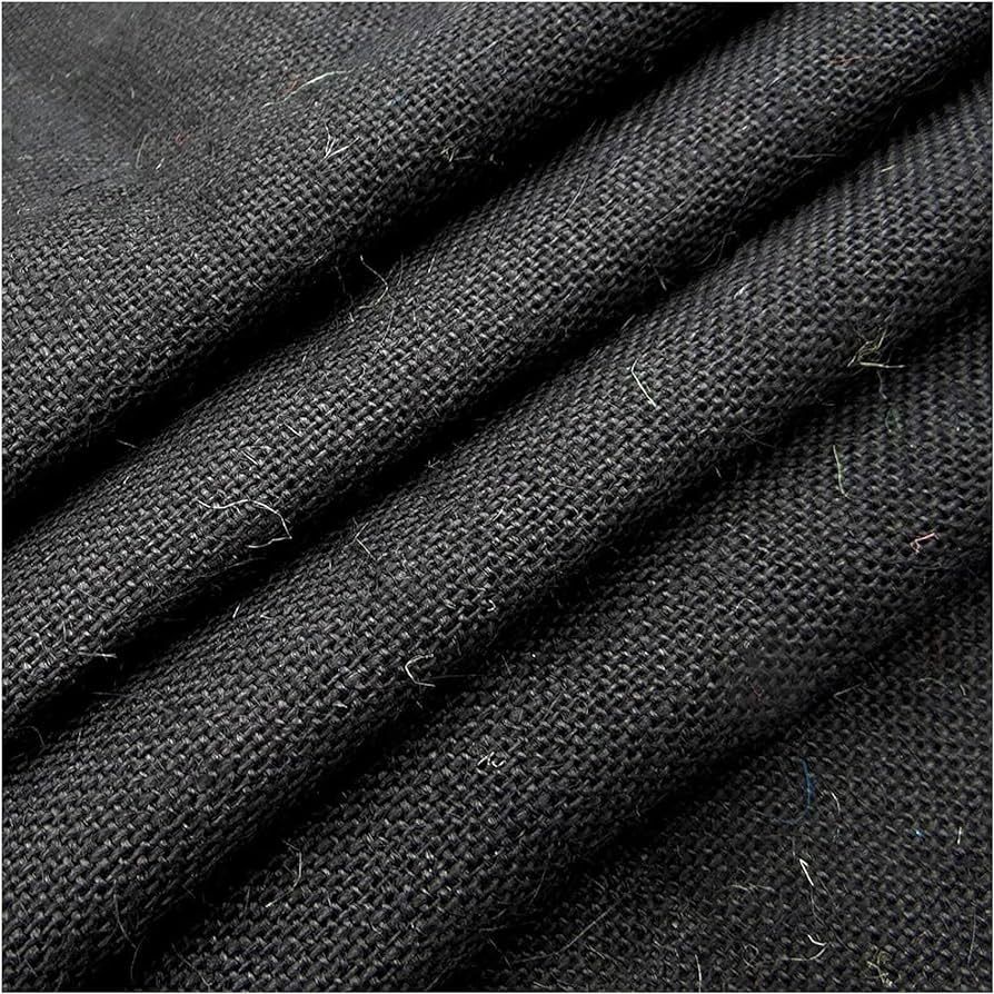 Ткань джутовая ламинированная Kraftcom, 300гр/м, 0.67м х 5м, цвет - черный
