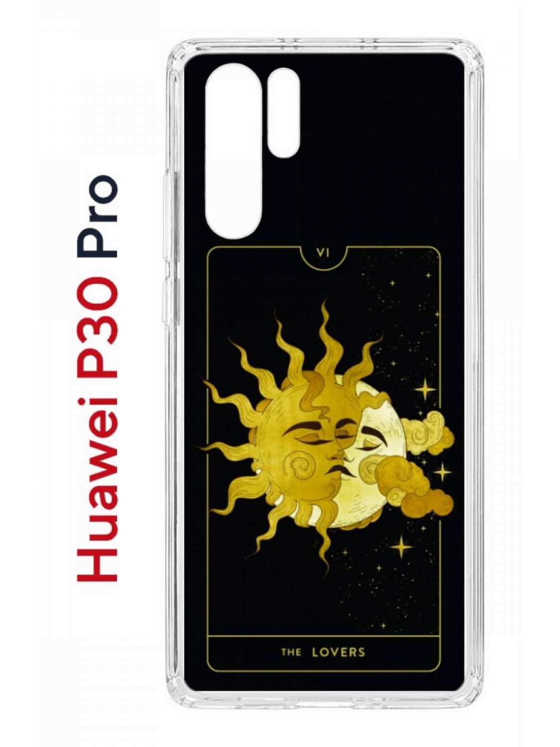 фото Чехол на huawei p30 pro с принтом kruche print tarot lovers, противоударный бампер кruче