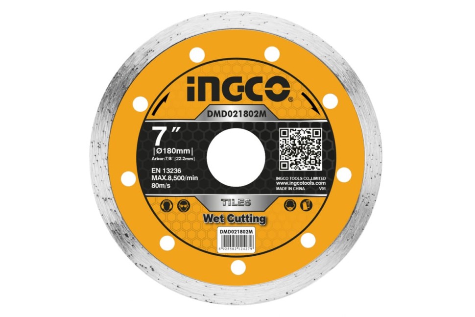 Диск алмазный INGCO DMD021802M сплошной 180 мм сегментированный алмазный диск ingco