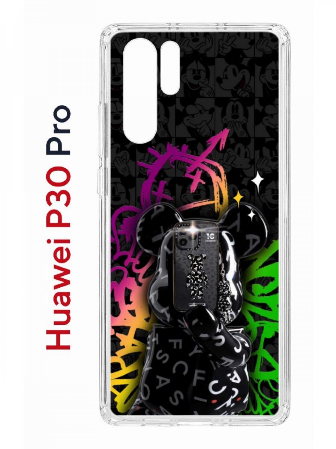 фото Чехол на huawei p30 pro с принтом kruche print микки маус, противоударный бампер кruче