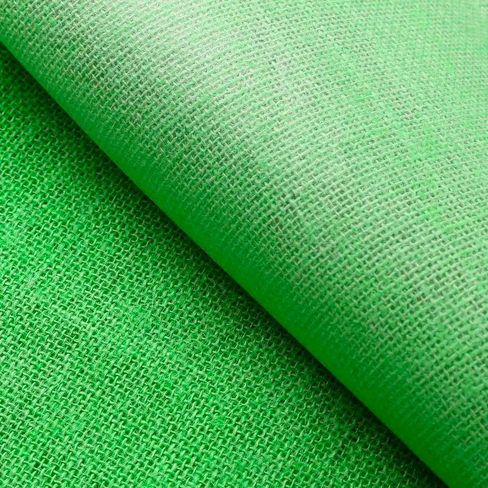Ткань джутовая ламинированная Kraftcom, 300гр/м, 0.67м х 5м, цвет - светло-зеленый
