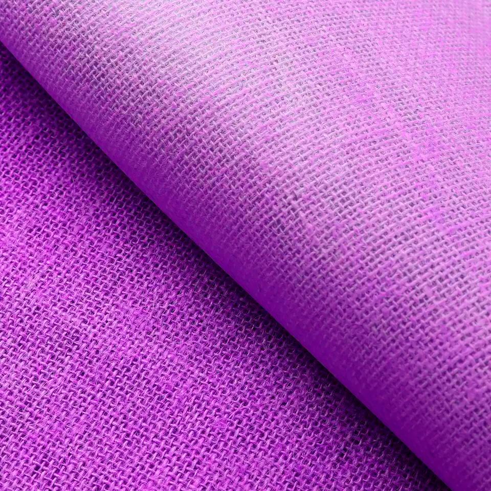 Ткань джутовая ламинированная Kraftcom, 300гр/м, 0.67м х 5м, цвет - фиолетовый