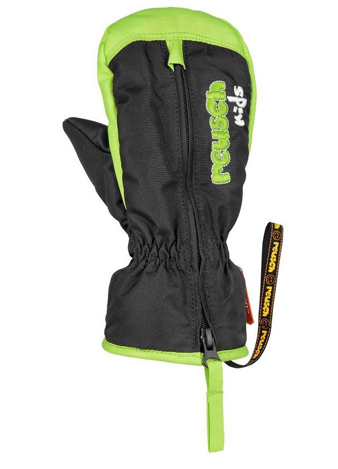 Варежки детские Reusch 2021-22 Ben Mitten Black/Neon Green р.13-13,5