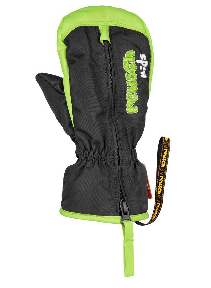 Варежки детские Reusch 2021-22 Ben Mitten Black/Neon Green р.13