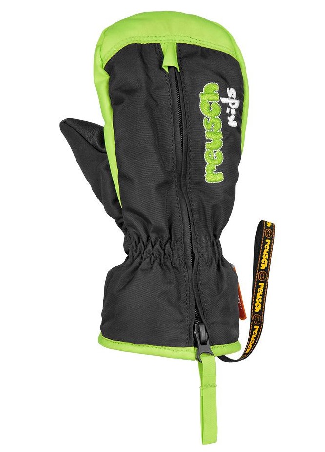 фото Варежки детские reusch 2021-22 ben mitten black/neon green р.10-11