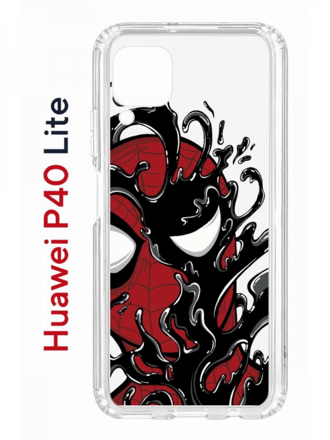 Чехол на Huawei P40 Lite с принтом Kruche Print Spider-Man-Venom, противоударный бампер