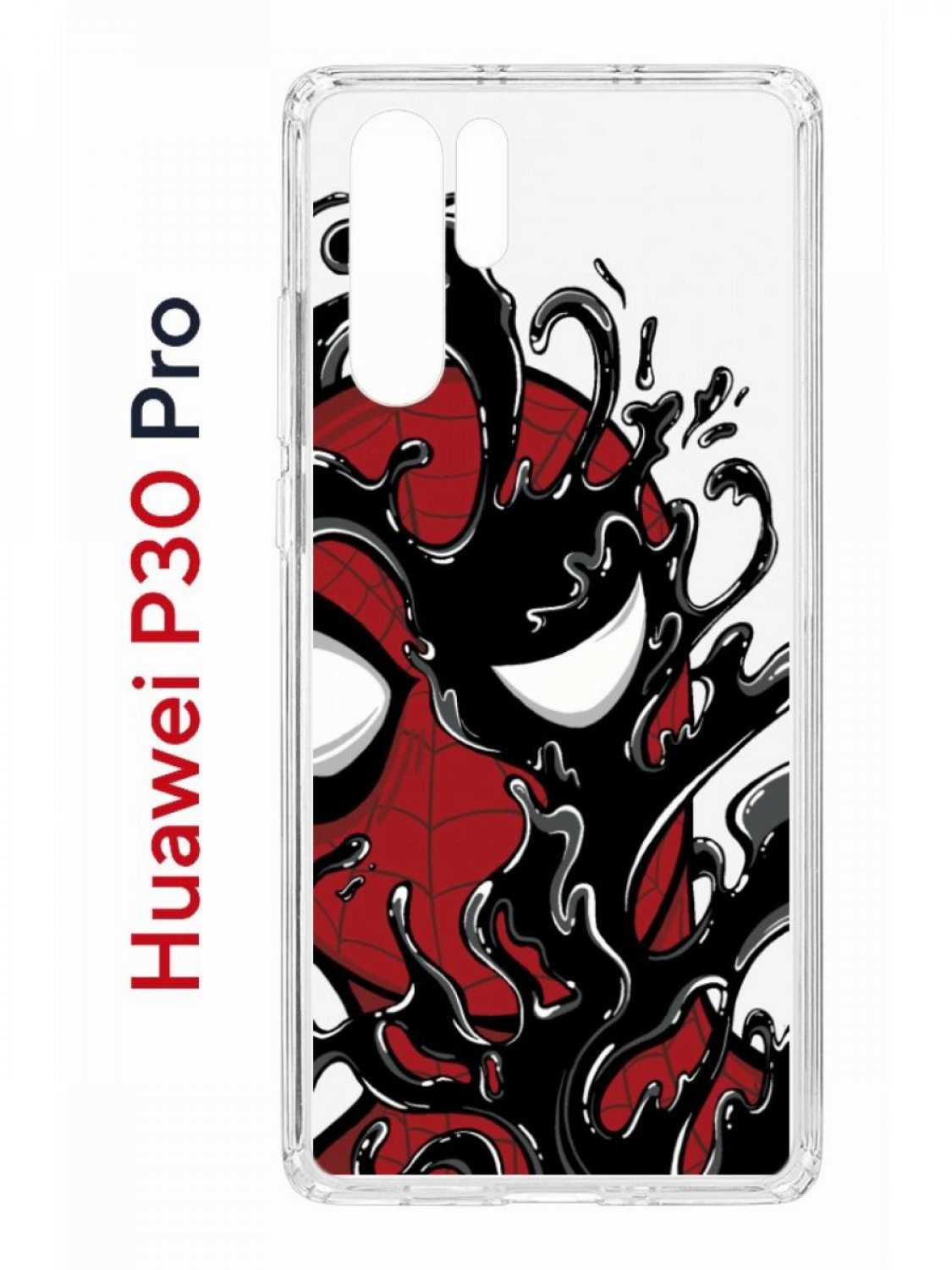 Чехол на Huawei P30 Pro с принтом Kruche Print Spider-Man-Venom, противоударный бампер