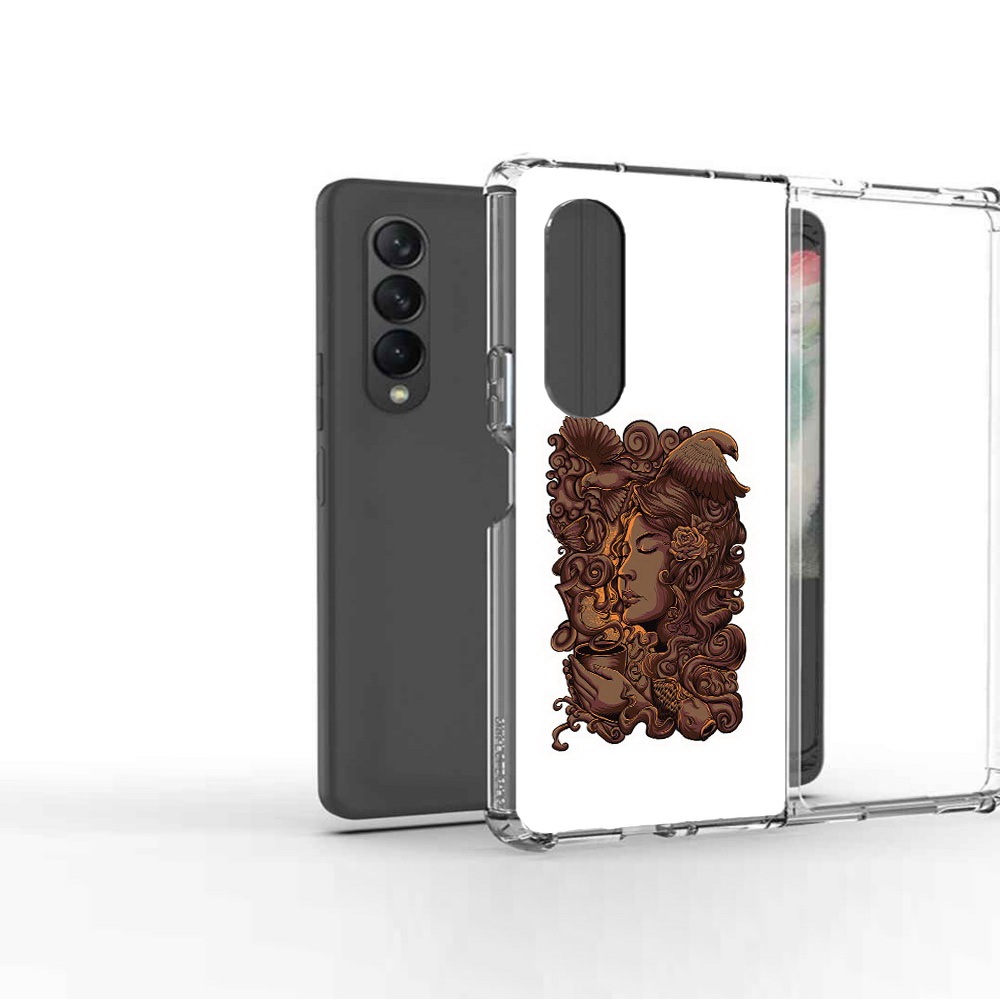 

Чехол MyPads Tocco для Samsung Galaxy Z Fold 3 девушка с длинными волосами абстракция, Прозрачный, Tocco