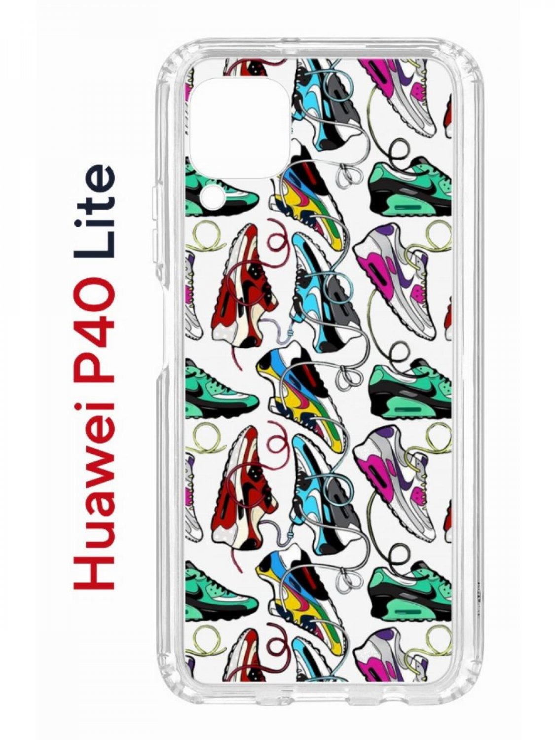 

Чехол на Huawei P40 Lite с принтом Kruche Print Кроссы Nike Air Max, противоударный бампер, Прозрачный;зеленый;красный;синий, Хуавей П40 Лайт