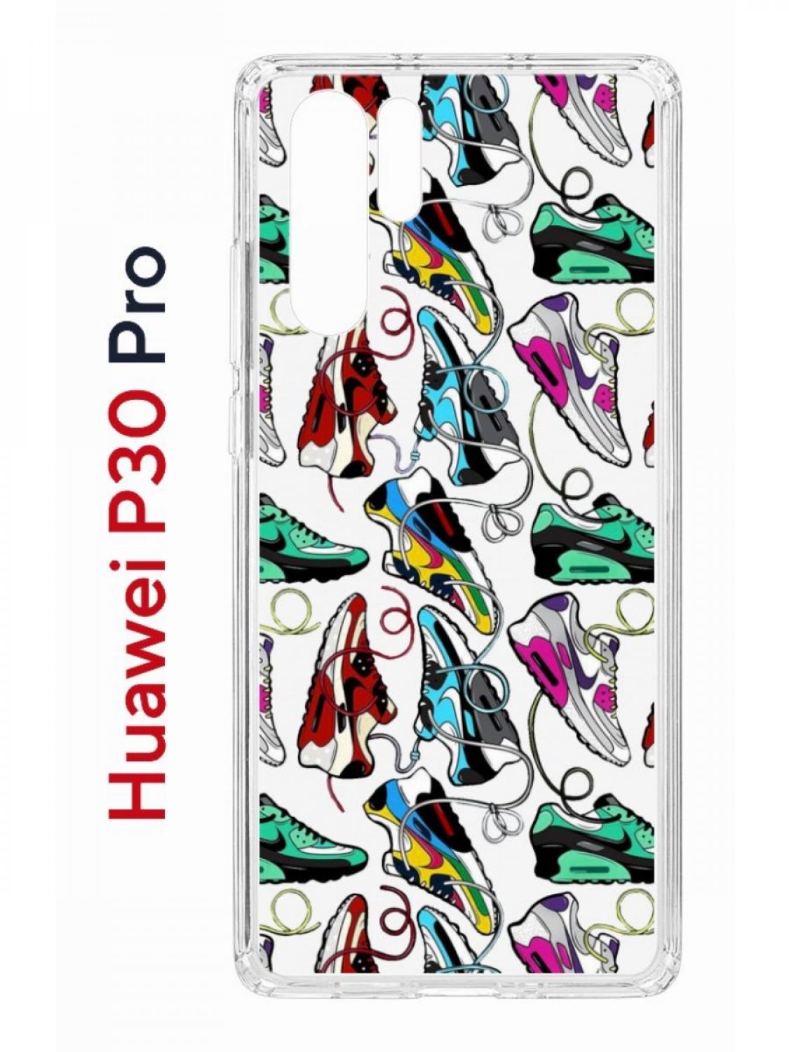 

Чехол на Huawei P30 Pro с принтом Kruche Print Кроссы Nike Air Max, противоударный бампер, Прозрачный;зеленый;красный;синий, Хуавей п30 Про
