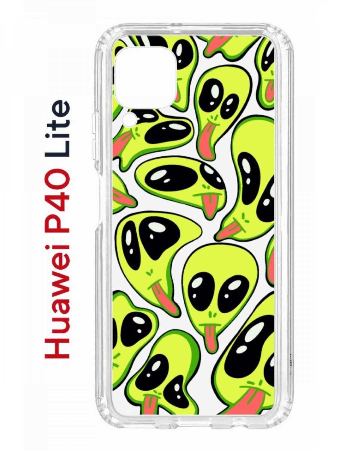 Чехол на Huawei P40 Lite с принтом Kruche Print Инопланетянин, противоударный бампер