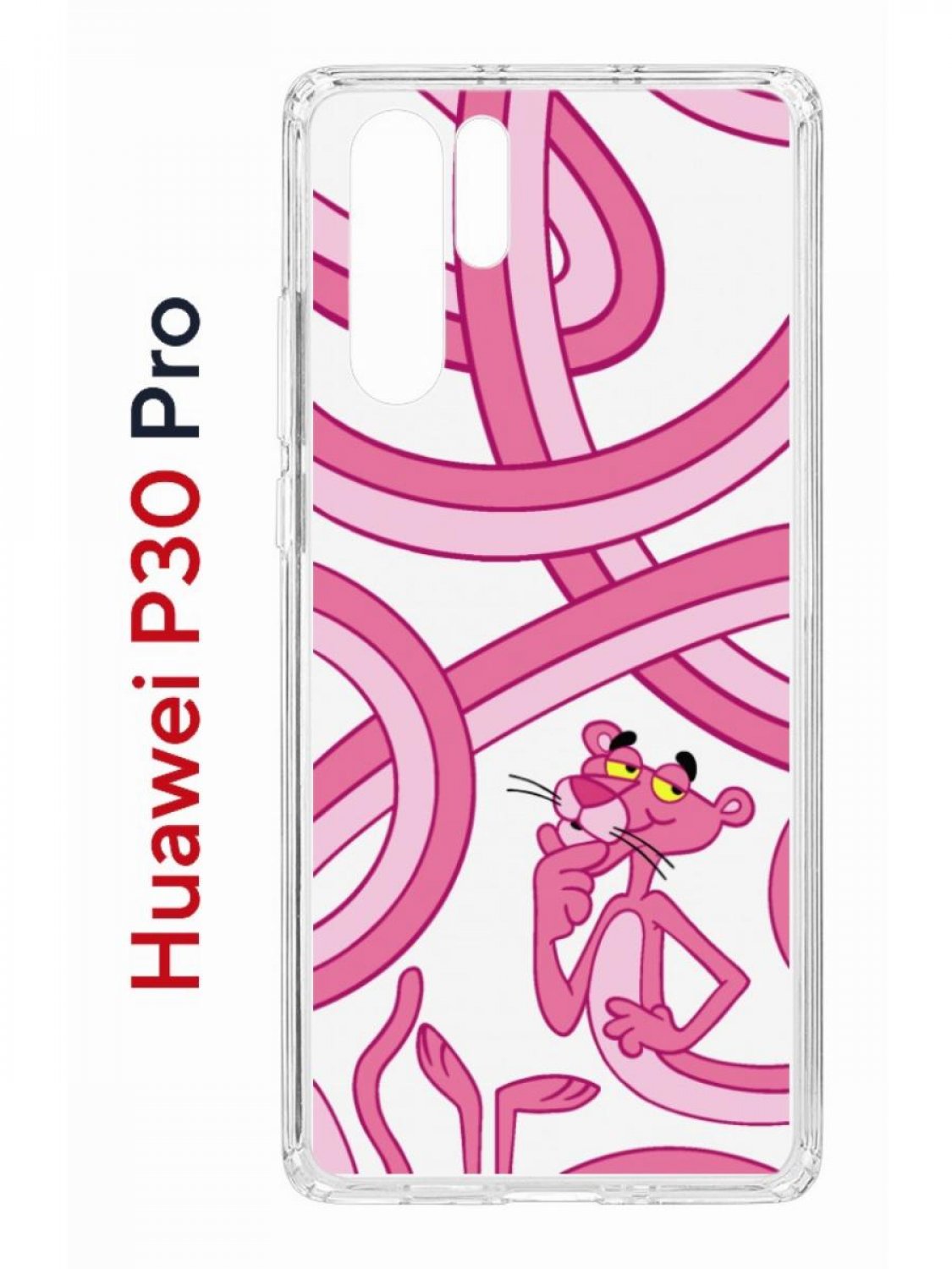 Чехол на Huawei P30 Pro с принтом Kruche Print Розовая Пантера, противоударный бампер
