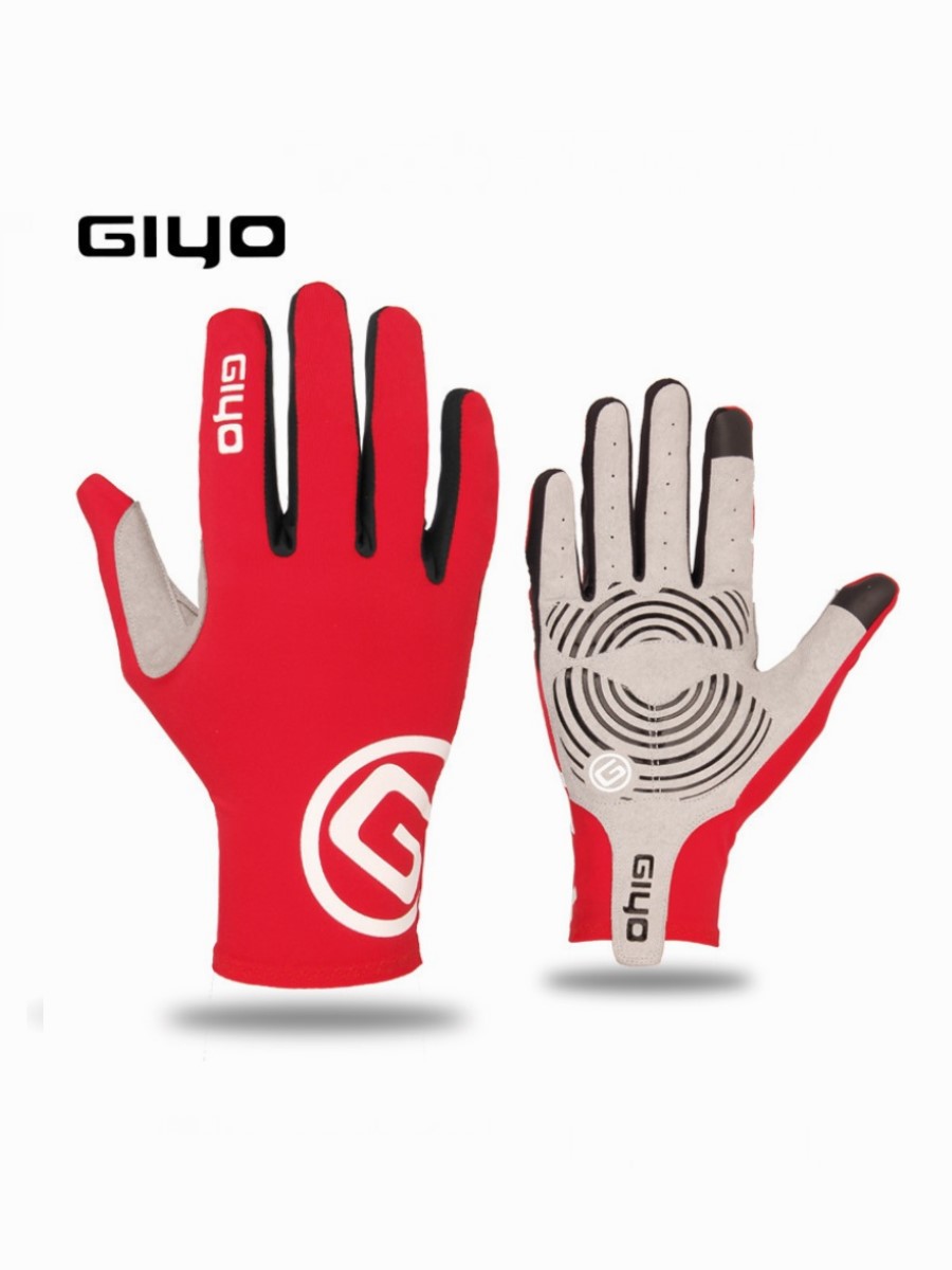 

Велоперчатки GIYO с длинными пальцами красные р. S, Красный