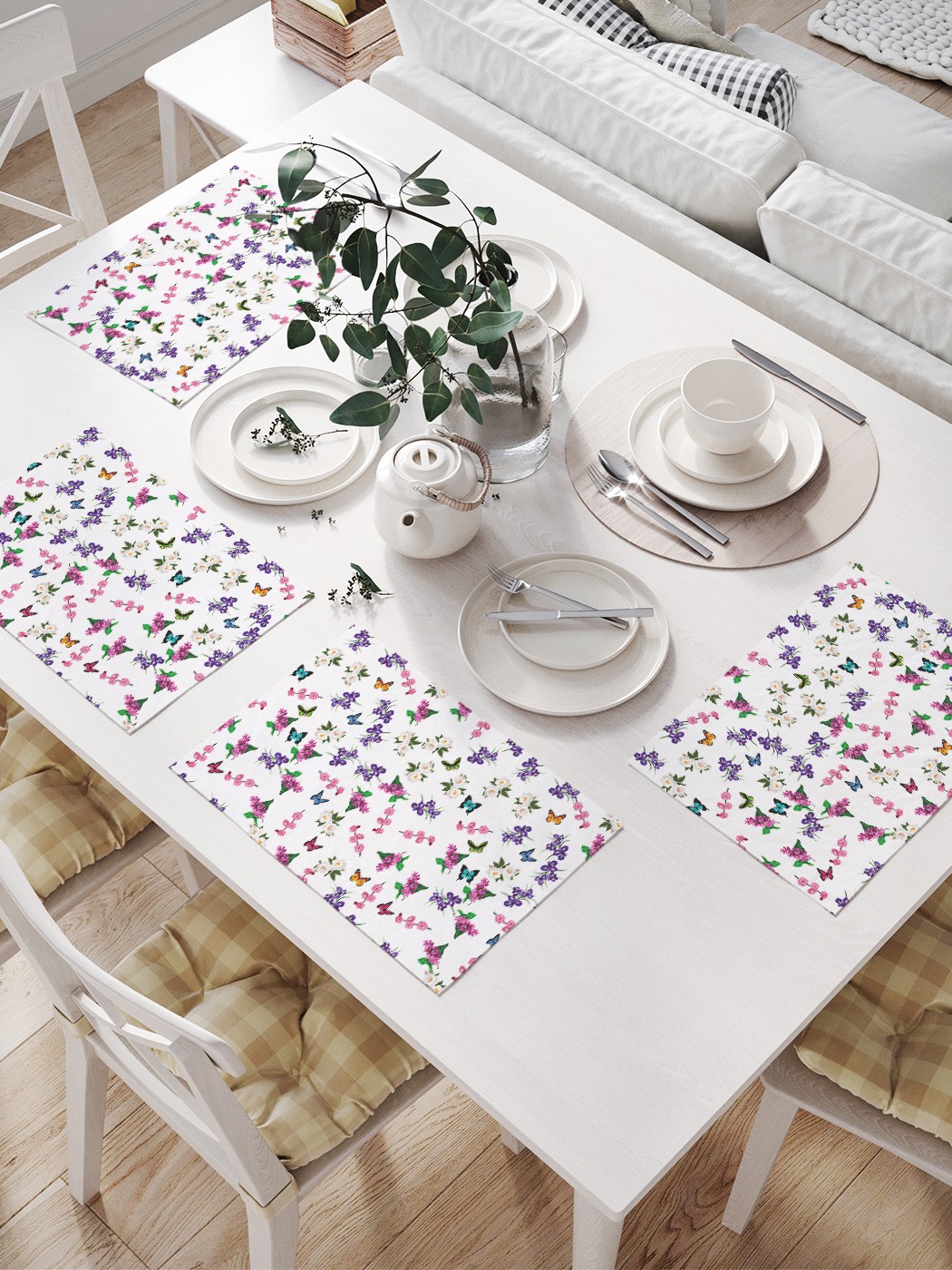 

Комплект салфеток JoyArty "Весенняя нежность" для сервировки стола (32х46 см, 4 шт.), Белый, Весенняя нежность