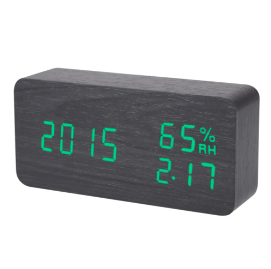 фото Настольные цифровые часы-будильник vst-862 (черные) (зеленые цифры) bestyday