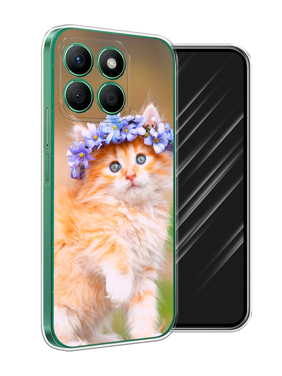 

Чехол Awog на Honor X8B "Рыжий кот в венке", Коричневый;синий, 6123250-1