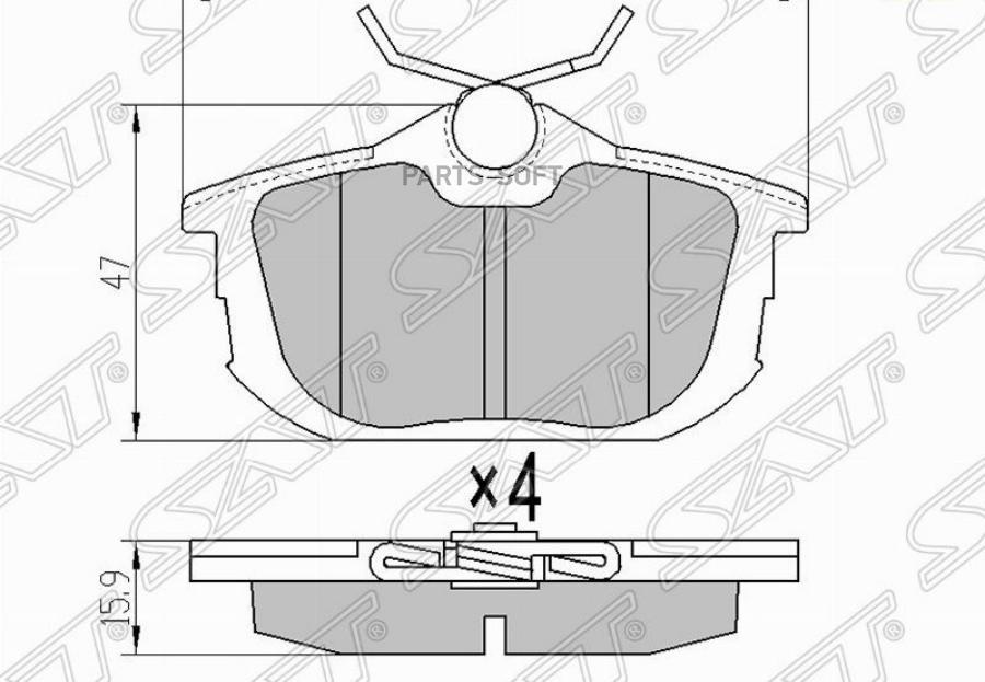 

Колодки Тормозные Зад Mitsubishi Carisma 97-06/Colt 02-12 1Шт SAT STMZ690345