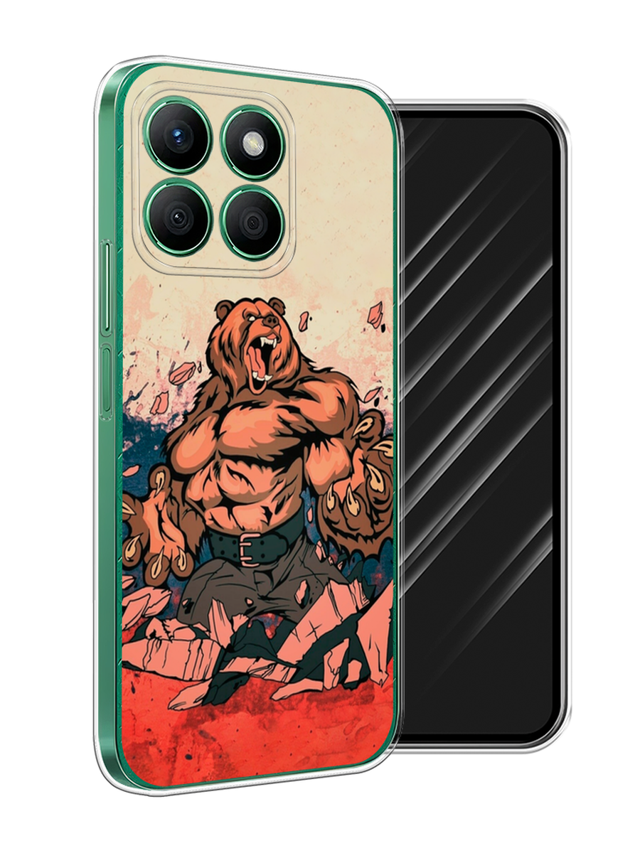 

Чехол Awog на Honor X8B "Медведь с флагом РФ", Коричневый;синий;красный, 6123250-1
