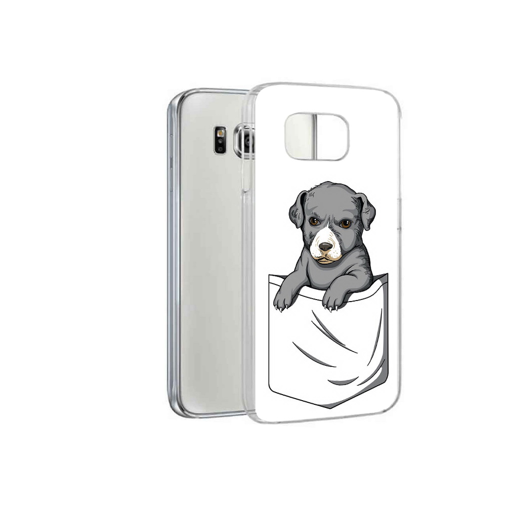 

Чехол MyPads Tocco для Samsung Galaxy S6 собачка в кармане (PT12300.506.611), Прозрачный, Tocco