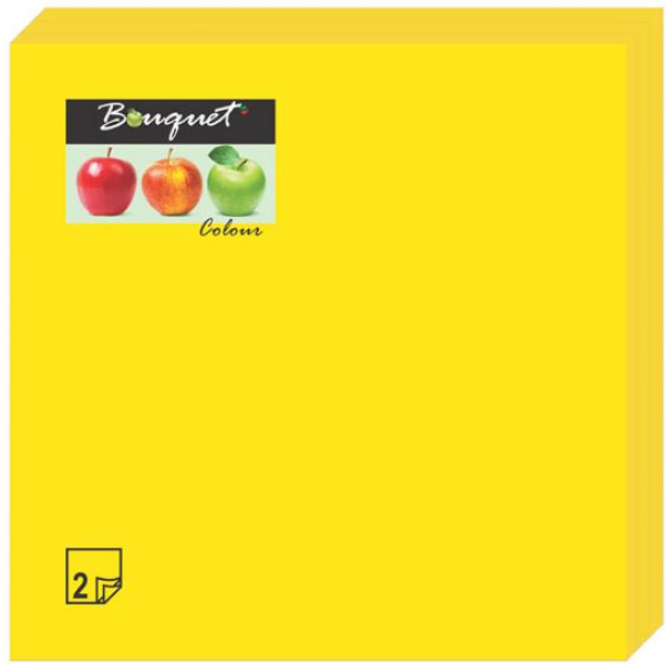 фото Салфетки бумажные bouquet color двухслойные желтые 33 x 33 см 20 шт