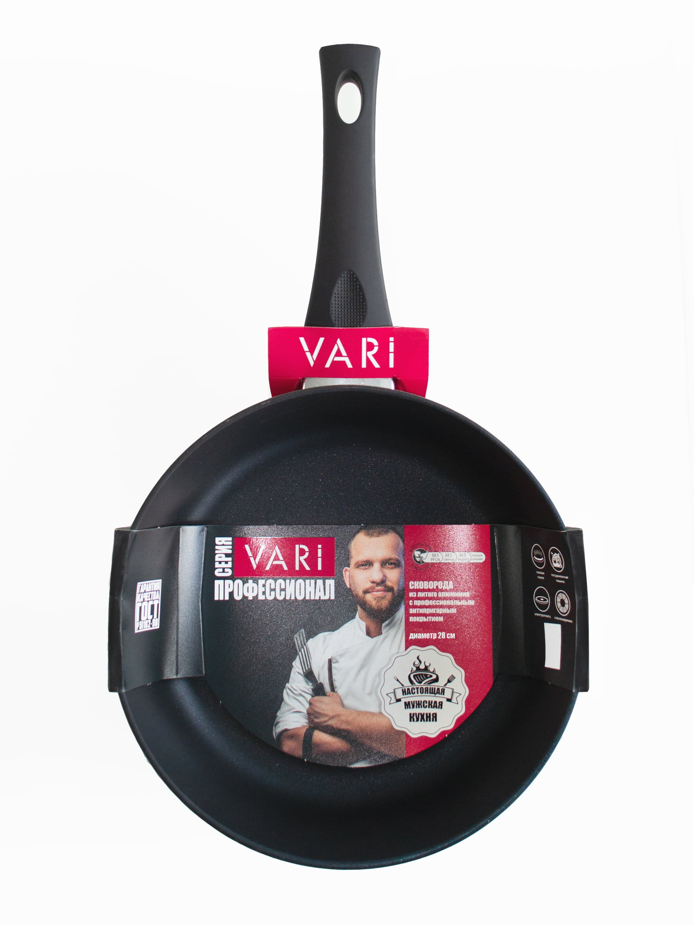 

Сковорода универсальная Vari Профессионал 28 см черный MKPL-31128, MKPL-31128